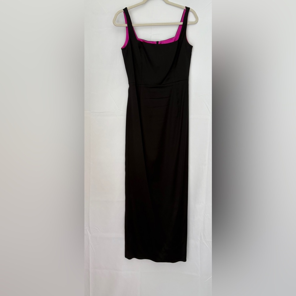 EUC-Tahari Black Satin Gown